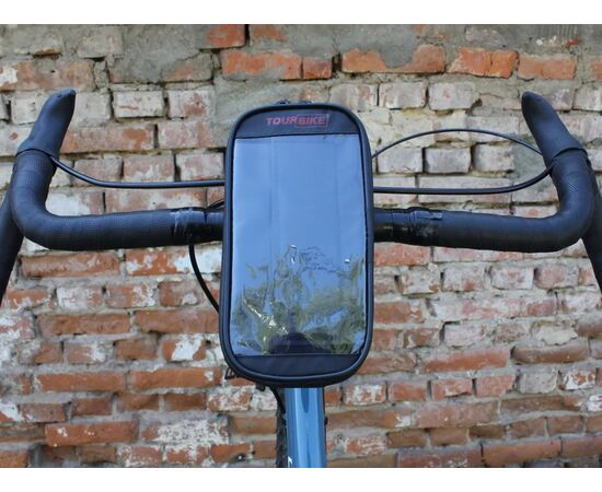 Велосумка TOURBIKE 777-124 на вынос руля с отделением для смартфона (серия CITY, черный), изображение 9 Велосумка TOURBIKE 777-124 на вынос руля с отделением для смартфона (серия CITY, черный), изображение 9