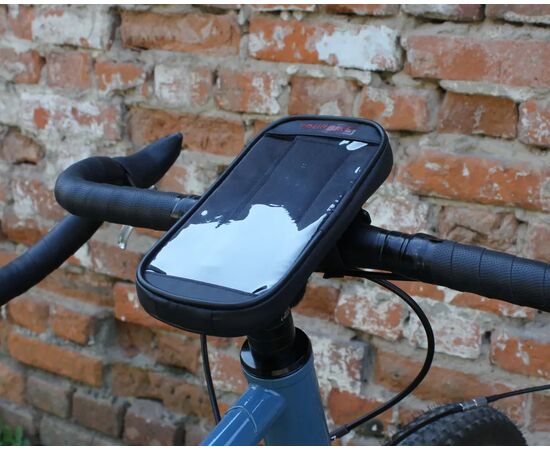Велосумка TOURBIKE 777-124 на вынос руля с отделением для смартфона (серия CITY, черный), изображение 8 Велосумка TOURBIKE 777-124 на вынос руля с отделением для смартфона (серия CITY, черный), изображение 8