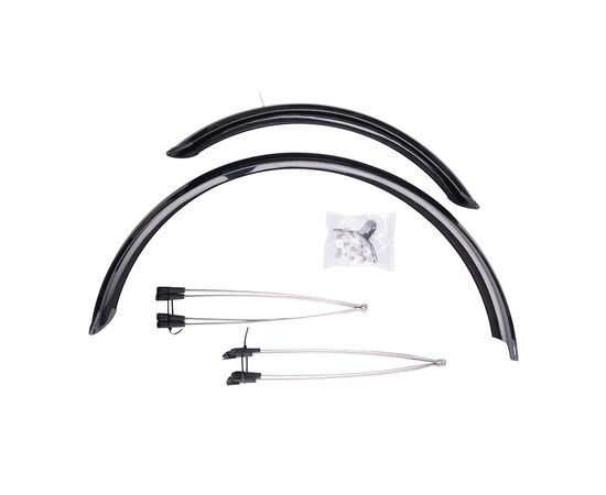 Комплект щитков грязезащитных TopFit 28" (53мм, chromoplastic, чёрный), изображение 2 Комплект щитков грязезащитных TopFit 28" (53мм, chromoplastic, чёрный), изображение 2
