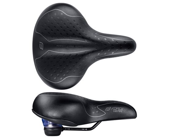 Седло туристическое с эластомером FORCE VERA LADY 20178 (чёрный), изображение 3