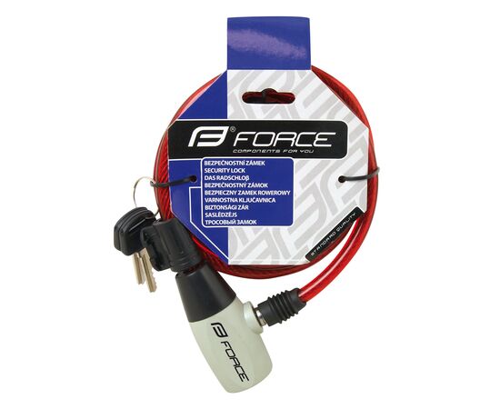 Замок на ключ Force Ron 491285 8/1850мм (красный), Цвет: красный, изображение 2