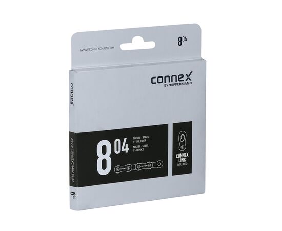Цепь велосипедная CONNEX 804 8928156 8 скоростей 114 звеньев (серебристо-черный), изображение 4