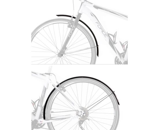 Комплект брызговиков Force Aluflex ECO 28" 48 мм 8990805 (чёрный), Цвет: черный, изображение 2 Комплект брызговиков Force Aluflex ECO 28" 48 мм 8990805 (чёрный), Цвет: черный, изображение 2
