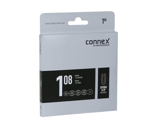 Цепь велосипедная CONNEX 108 8928162 1 скорость 112 звеньев (серебристая), изображение 4