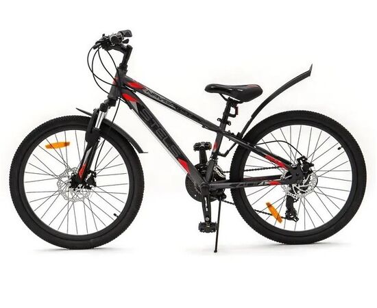 Подростковый велосипед Stels Navigator-400 MD 24" (серый/красный), Цвет: графитовый, Размер рамы: 12", изображение 3