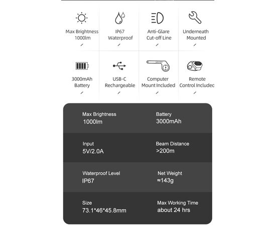 Фара GACIRON MARS-1000, изображение 9