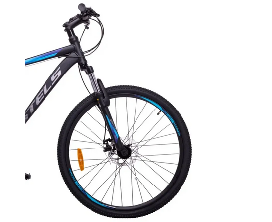 Велосипед Stels Navigator 700 27.5MD (чёрный/голубой), Цвет: голубой, Размер рамы: 19", изображение 5