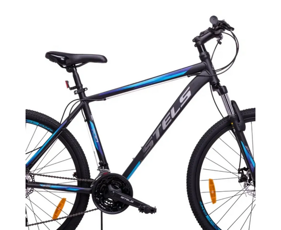 Велосипед Stels Navigator 700 27.5MD (чёрный/голубой), Цвет: голубой, Размер рамы: 19", изображение 6