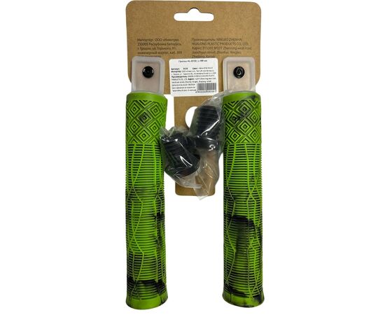 Грипсы HL-G132 L-166 (чёрный/зелёный), Цвет: зелёный, изображение 2