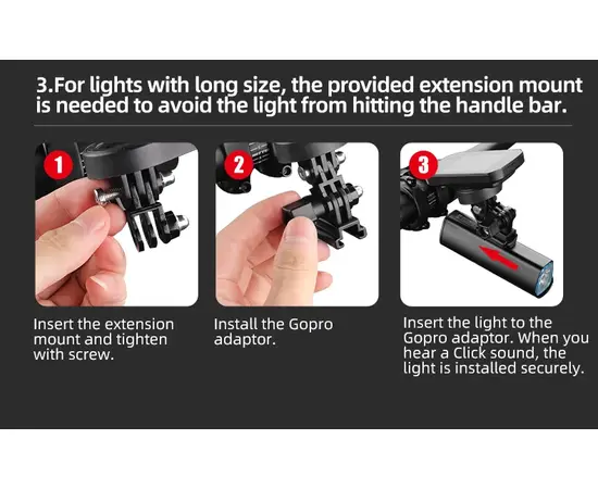 Держатель GACIRON H17 для фары/велокомпьютера/экшнкамеры, на руль, изображение 12 Держатель GACIRON H17 для фары/велокомпьютера/экшнкамеры, на руль, изображение 12