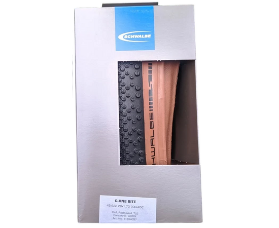 Велосипедная покрышка Schwalbe G-ONE BITE 28x1,70 (45-622), RaceGuard, TLE, складная (Bronze Sidewall), Цвет: коричневый, Ширина: 1.70" (43 мм), изображение 4