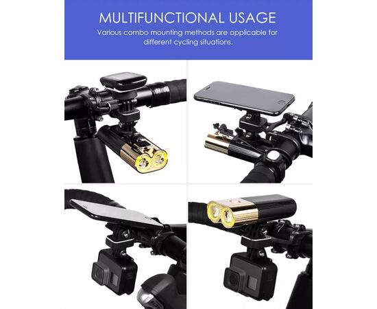 Держатель GACIRON H09 для фары/камеры/телефона, на руль, изображение 8 Держатель GACIRON H09 для фары/камеры/телефона, на руль, изображение 8