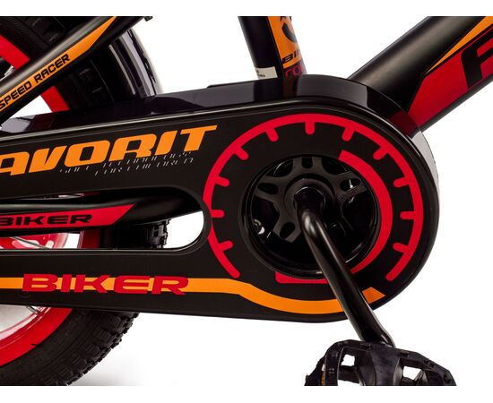 Детский двухколёсный велосипед Favorit BIKER 14" (чёрный/красный), Цвет: красный, изображение 3
