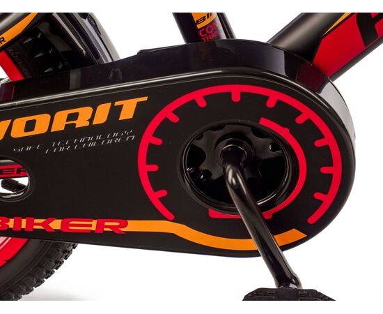 Детский двухколёсный велосипед Favorit BIKER 16" (чёрный/красный), Цвет: красный, изображение 3