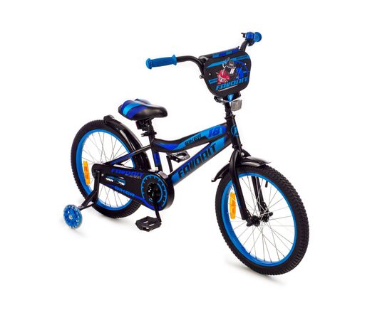 Детский двухколёсный велосипед Favorit BIKER 18" (чёрный/синий), Цвет: синий, изображение 2