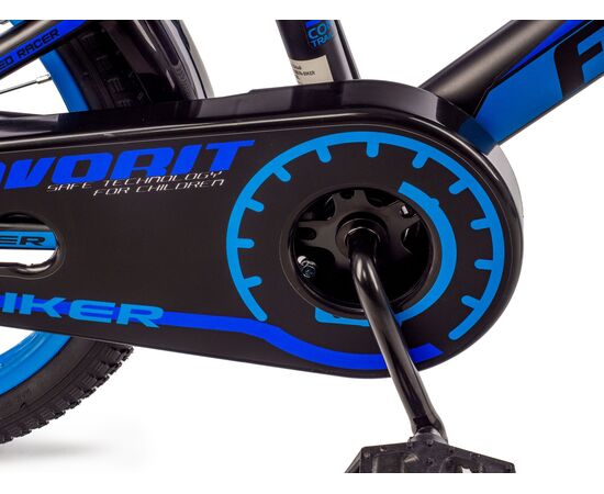 Детский двухколёсный велосипед Favorit BIKER 18" (чёрный/синий), Цвет: синий, изображение 3