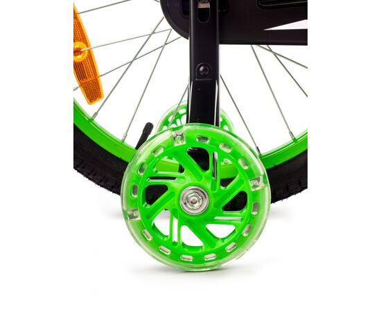 Детский двухколёсный велосипед Favorit BIKER 18" (чёрный/зелёный), Цвет: зелёный, изображение 4