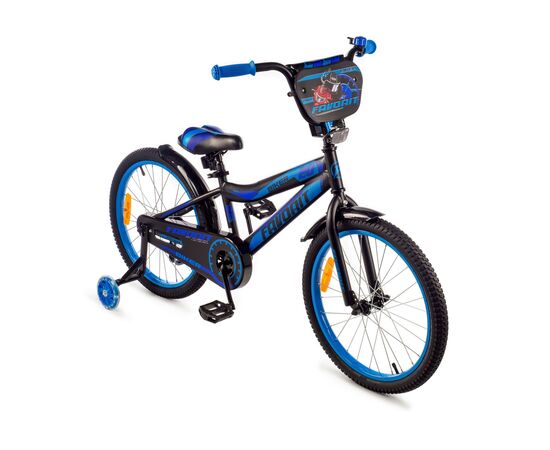 Детский двухколёсный велосипед Favorit BIKER 20" (чёрный/синий), Цвет: синий, изображение 2