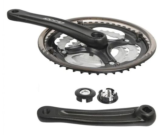 Система шатунов NECO NSA-3003 24/34/42T 170 мм (чёрный), Цвет: черный, Количество зубьев: 42/34/24, Длина: 170, Тип крепления: квадрат, изображение 2