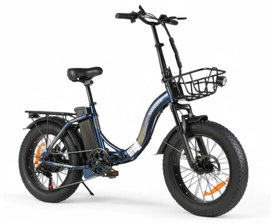 Электровелосипед SameBike City Master Fat (синий), изображение 3