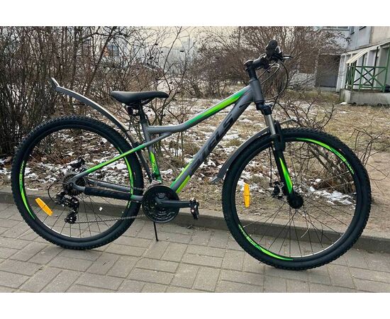 Велосипед Stels Navigator 710 27.5MD (серый/зелёный), Цвет: зелёный, Размер рамы: 18", изображение 2