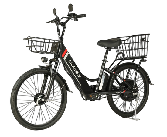 Электровелосипед SameBike Е-ALFA NEW 350-36/10 (чёрный), Цвет: черный, изображение 2 Электровелосипед SameBike Е-ALFA NEW 350-36/10 (чёрный), Цвет: черный, изображение 2