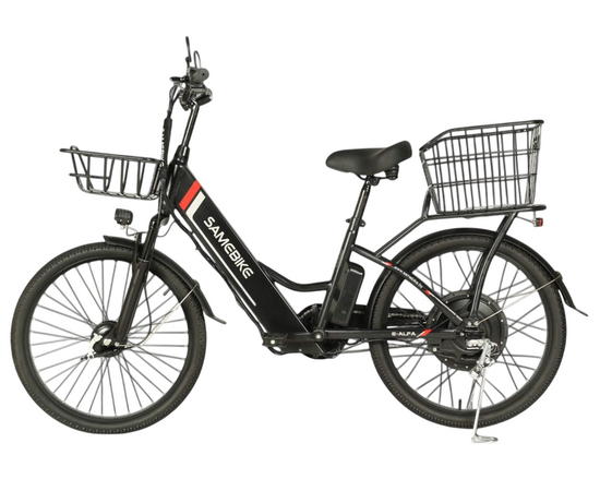 Электровелосипед SameBike Е-ALFA NEW 350-36/10 (чёрный), Цвет: черный, изображение 3 Электровелосипед SameBike Е-ALFA NEW 350-36/10 (чёрный), Цвет: черный, изображение 3