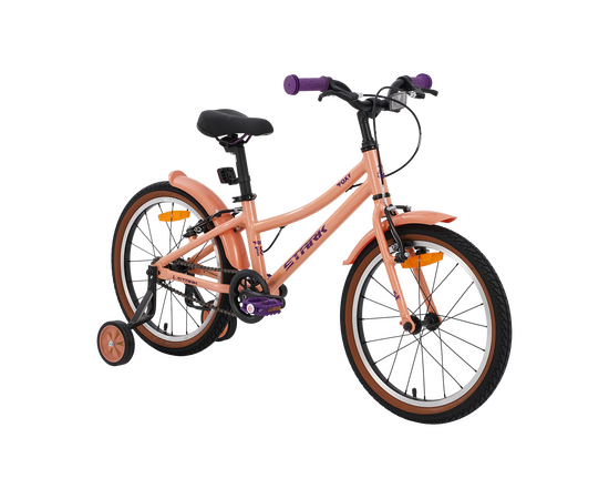 Детский велосипед Stark'25 Foxy Girl 18" (персиковый/сиреневый), Цвет: оранжевый, изображение 2