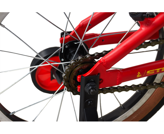 Детский велосипед Stark'25 Foxy Boy 16" (красный матовый/желтый), Цвет: красный, изображение 4