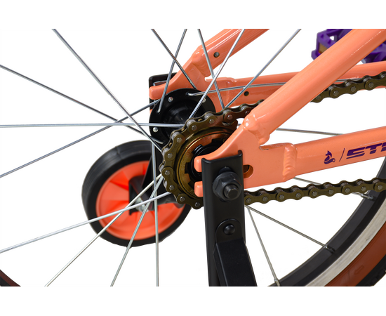 Детский велосипед Stark'25 Foxy Girl 18" (персиковый/сиреневый), Цвет: оранжевый, изображение 4