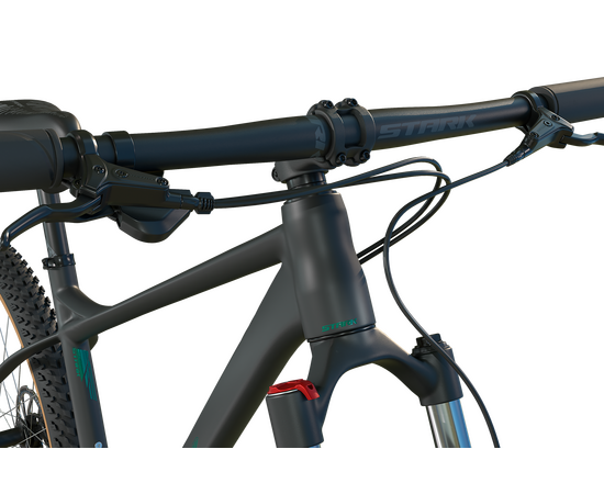 Велосипед Stark'25 Hunter 27.2 HD (черный матовый/сине-изумрудный), Цвет: графитовый, Размер рамы: 16", изображение 3