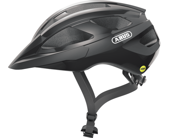 Шлем ABUS Macator MIPS (shiny black, чёрный), Цвет: черный, Размер: 52-58