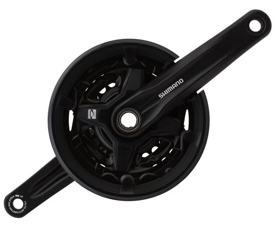 Система шатунов Shimano Altus MT210, 170 мм, 3x9 ск., квадрат, 40/30/22T с защитой (чёрный), изображение 2