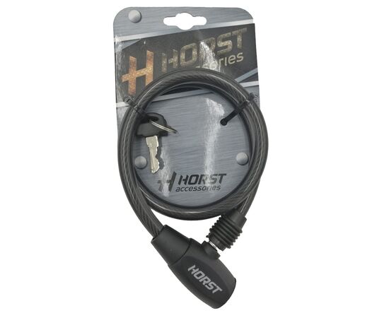 Велосипедный замок на ключ HORST 09-100051 10x650 мм (чёрный), изображение 2
