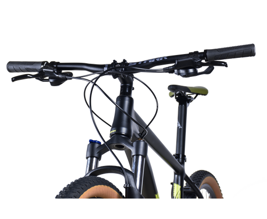 Велосипед Stark'25 Router 27.4 HD (черный матовый/оливково-желтый), Цвет: черный, Размер рамы: 18", изображение 2