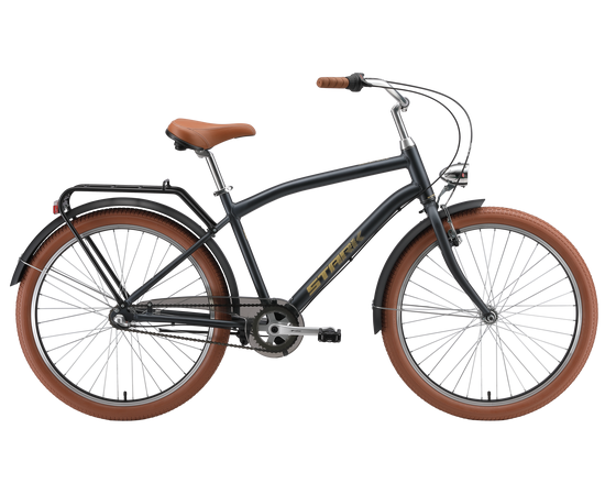 Велосипед Stark'25 Comfort Man 26 3-speed (темно-серый матовый/песочный), Цвет: графитовый, Размер рамы: 20"