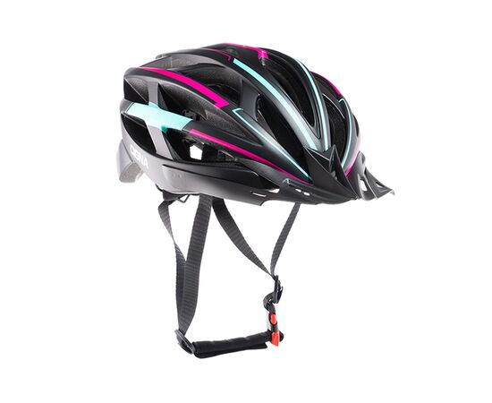 Шлем велосипедный Cigna KP-2 (чёрный/бирюзовый/красный), Цвет: бирюзовый, Размер: 57-61, изображение 2