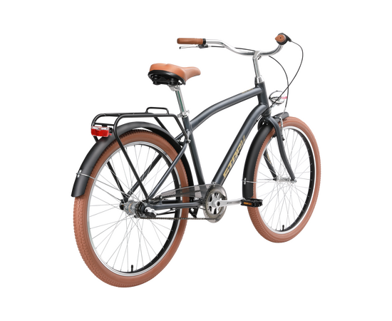 Велосипед Stark'25 Comfort Man 26 3-speed (темно-серый матовый/песочный), Цвет: графитовый, Размер рамы: 20", изображение 2