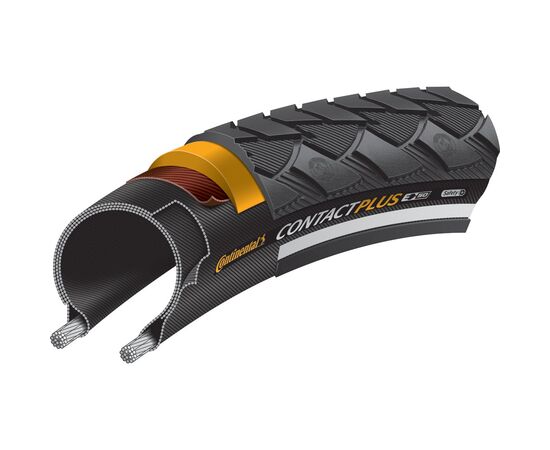 Велосипедная покрышка Continental CONTACT Plus Reflex 28x1.75 (47-622), Цвет: черный, Ширина: 1.85" (47 мм), изображение 3