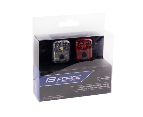 Комплект маячков Force POINT USB 45445 (передний белый + задний красный), изображение 5