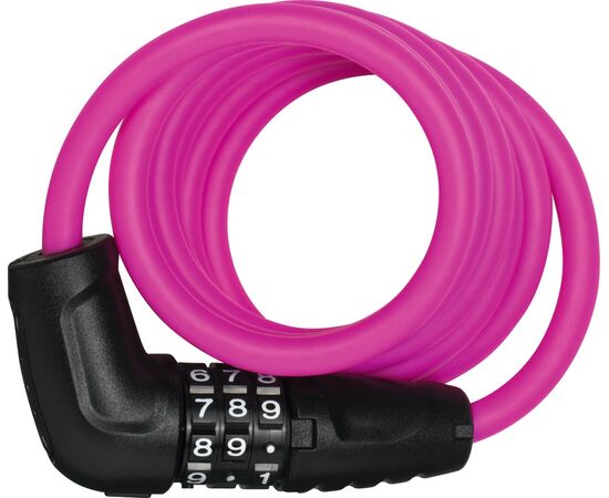 Тросовый кодовый велозамок ABUS Star 4508С/150 см SCMU с кронштейном 05-0020078 (розовый), Цвет: розовый