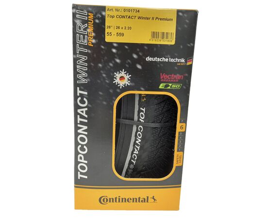 Покрышка Continental Top Contact Winter II Premium 26x2,20 мягкий корд, Reflex (чёрная), изображение 4