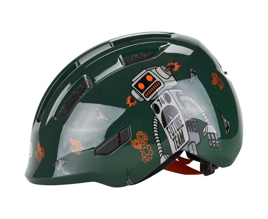 Шлем детский ABUS Smiley 3.0 (зеленый с роботами), Цвет: хаки, Размер: 45-50, изображение 7