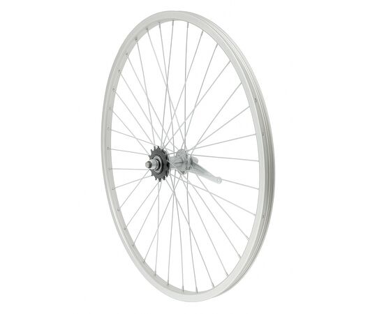 Колесо заднее 26", втулка SF-CT01, 32 отв., обод YKL-D1 (серебристый), Цвет: серый