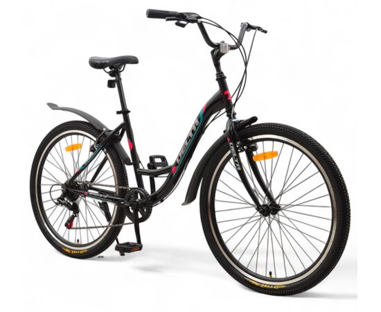 Велосипед Delta Butterfly 26 (черный/розовый), Цвет: черный, Размер рамы: 17", изображение 2