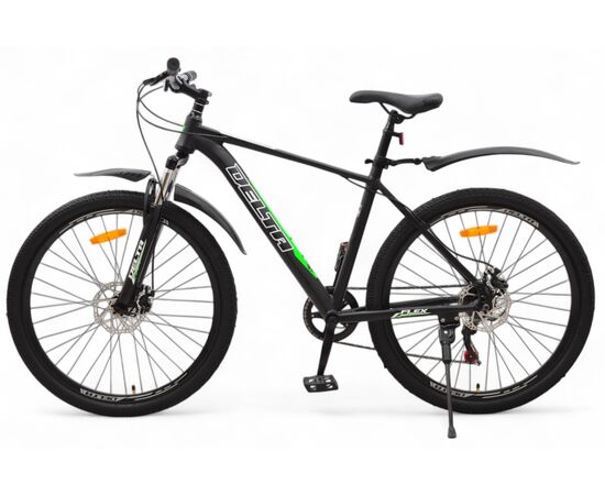 Велосипед Delta Flex 27.5 (черный/зеленый), Цвет: черный, Размер рамы: 19", изображение 3