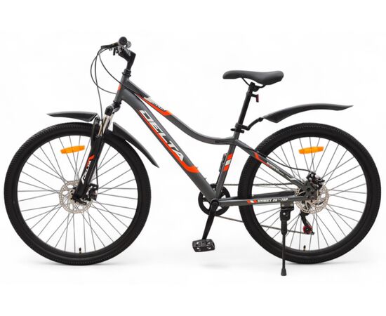 Велосипед Delta Street 26 (серый), Цвет: серый, Размер рамы: 14", изображение 3