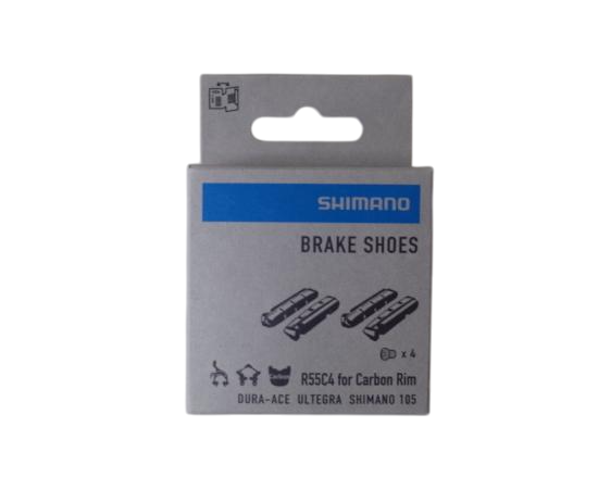 Вкладыши тормозные Shimano R55C4, 2 пары, для карбоновых ободов