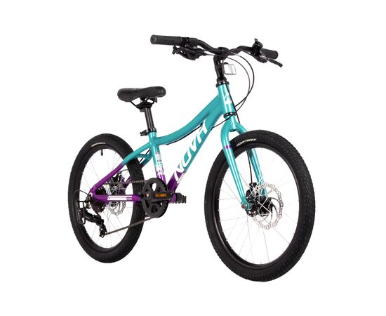 Детский велосипед Novatrack Katrina 6.D 20" (2025, зелёный-фиолетовый), Цвет: бирюзовый, Размер рамы: 10", изображение 2