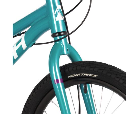 Детский велосипед Novatrack Katrina 6.D 20" (2025, зелёный-фиолетовый), Цвет: бирюзовый, Размер рамы: 10", изображение 4